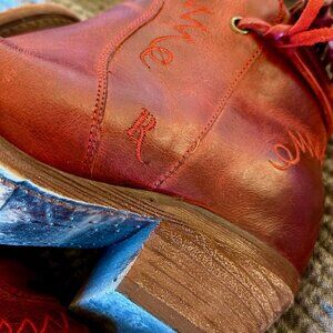 Reba Red Cowgirl Ankle Boots by Justin, Size 6-1/2